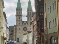 Meiningen town church and in the foreground our hotel