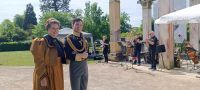 The royal couple on the palace terrace