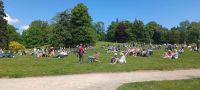 Many visitors in the castle park